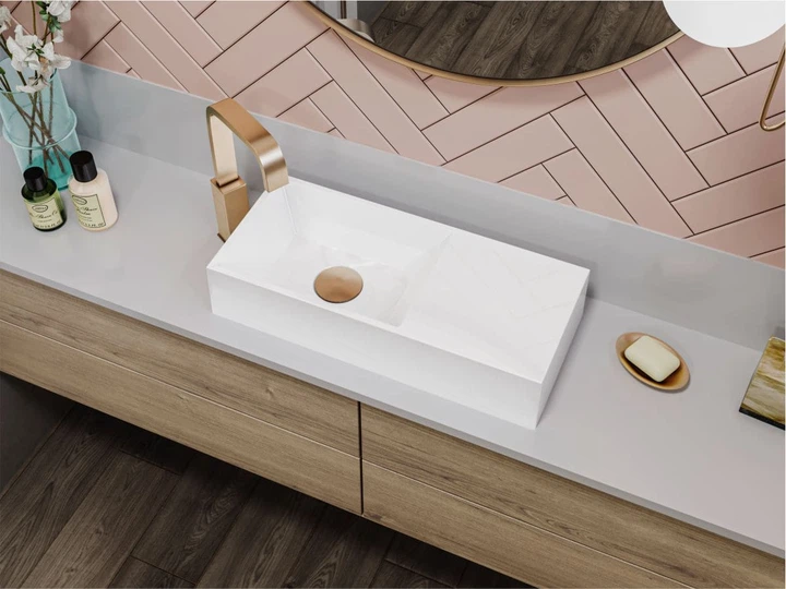 Раковина Miraggio COPPER 500 (0001052) Miramarble | Глянцевая | Накладной | Белый - изображение 6