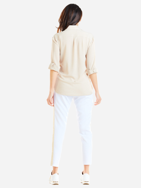 Spodnie slim fit damskie Awama A270 S Białe (5902360536906) - obraz 2
