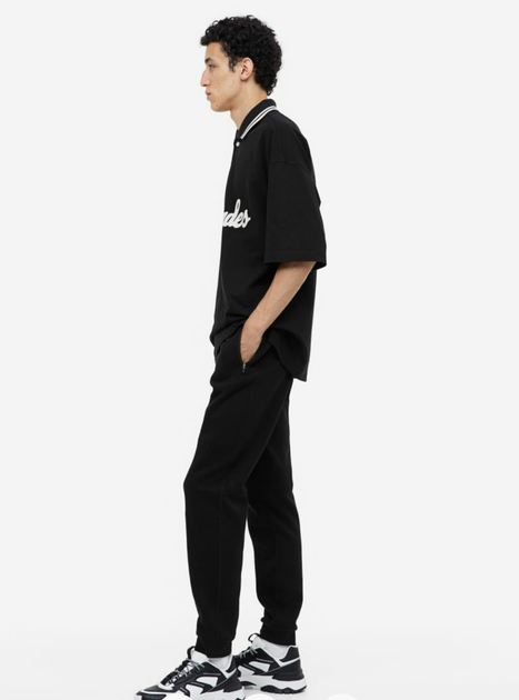 Чоловічі спортивні штани Slim Fit H&M (56489) XS Чорні - изображение 3
