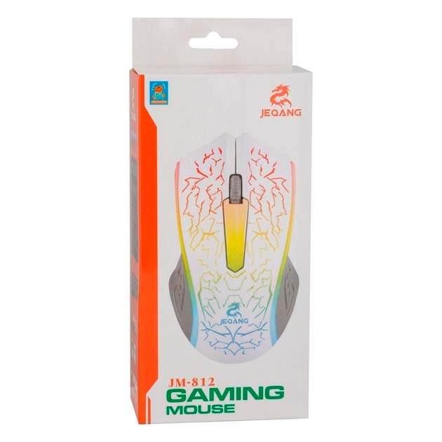 Миша дротова Jeqang JM-812 1200DPI USB 1.2M для ПК/ноутбука Led підсвічування геймерська Чорний - изображение 2