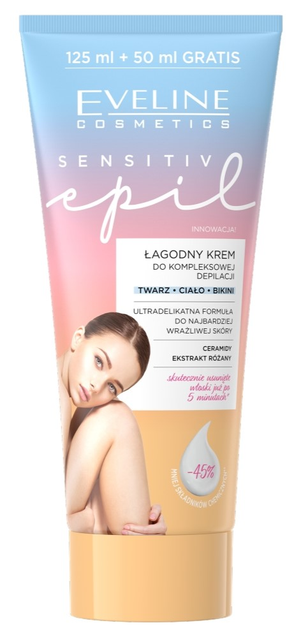 Крем для комплексної депіляції Eveline Cosmetics Sensitive Epil м'який 175 мл (5903416047681) - зображення 1