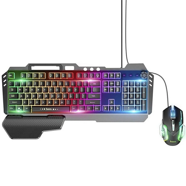 Набор клавиатура игровая с мышкой Hoco GMІ2 проводная с подсветкой RGB комплект для компьютера - изображение 3