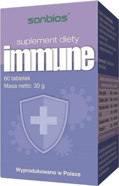 Kompleks witamin i minerałów Sanbios Immune 60 tabletek (5908230845925) - obraz 1