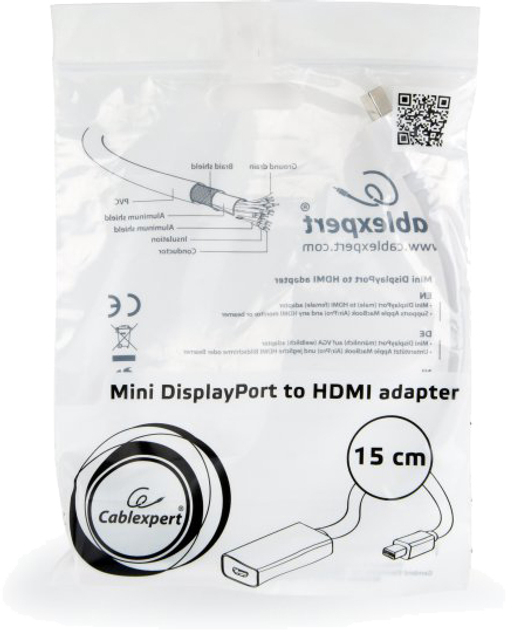 Адаптер-перетворювач Cablexpert A-mDPM-HDMIF-02-W - зображення 2