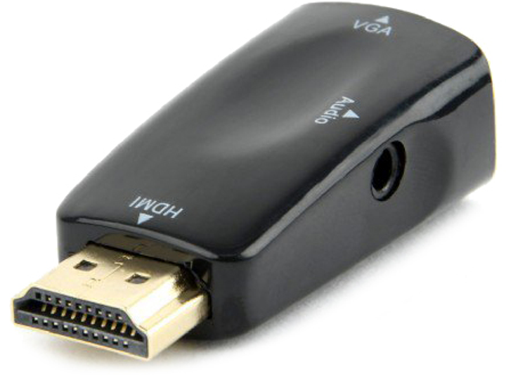 Przejściówka Cablexpert HDMI na VGA + kabel 3.5 mm 3.5 jack-3.5 jack 45 cm Czarny (AB-HDMI-VGA-02) - obraz 2