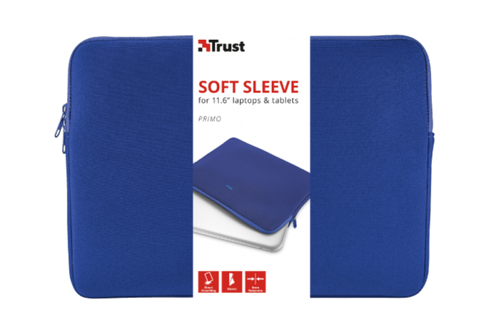 Чохол для ноутбука TRUST Primo 11.6" Sleeve Blue (TR21255) - Фото 5 Чохол для ноутбука TRUST Primo 11.6" Sleeve Blue (TR21255) - изображение 5