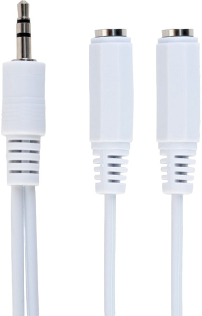 Kabel stereo audio Cablexpert 3.5 mm F - 2 x 3.5 mm M 0.1 m Biały (CCA-415W) - obraz 1