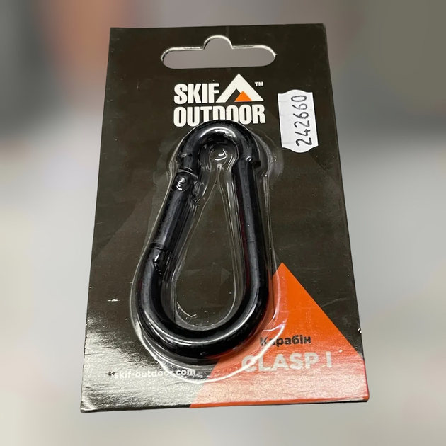 Карабін сталевий Skif Outdoor Clasp I, 110 кг, Чорний, карабін тактичний - зображення 1