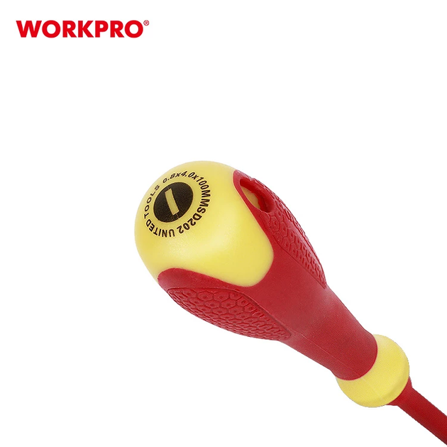 Отвертка диэлектрическая шлицевая WORKPRO SL2.5X50мм VDE 1000V PRO WP341023 - Фото 3 Отвертка диэлектрическая шлицевая WORKPRO SL2.5X50мм VDE 1000V PRO WP341023 - изображение 3