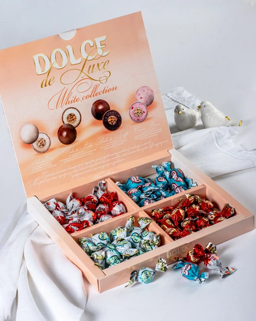 Цукерки глазуровані Golski Dolce De Luxe White Collection 320 г