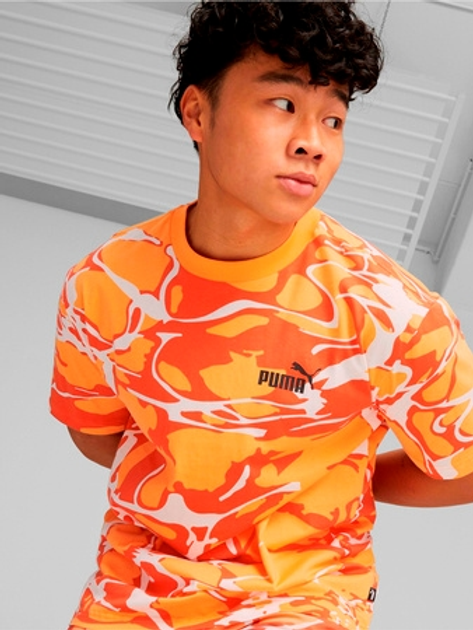 Koszulka męska z nadrukiem Puma Summer Splash Aop Tee 67709646 M Pomarańczowa (4065454655592) - obraz 3