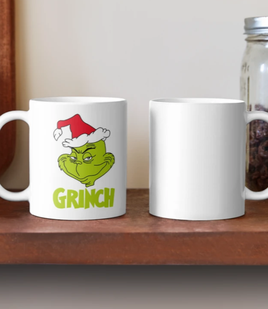 Чашка Керамическая Кружка с принтом Grinch Гринч новогодний Белая 330 мл - изображение 2