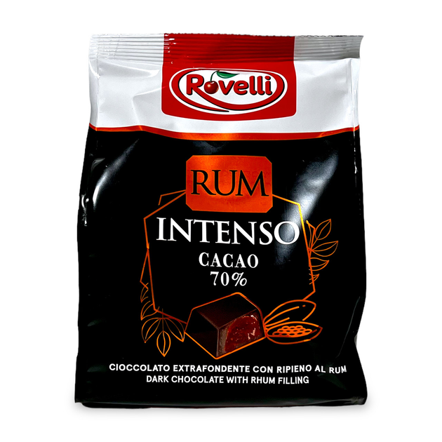 Конфеты шоколадные пралине ROVELLI черный шоколад 70% какао с ромом rum ...