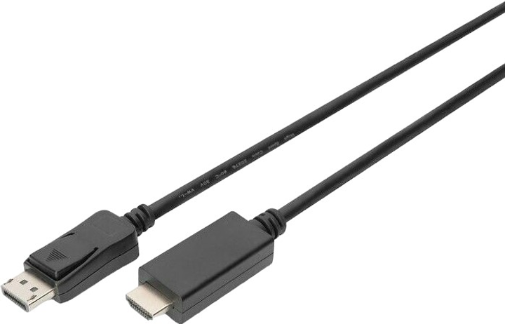 Kabel Digitus DisplayPort 1.2 – HDMI 4K 60Hz UHD 2 m Black (4016032438595) - obraz 1