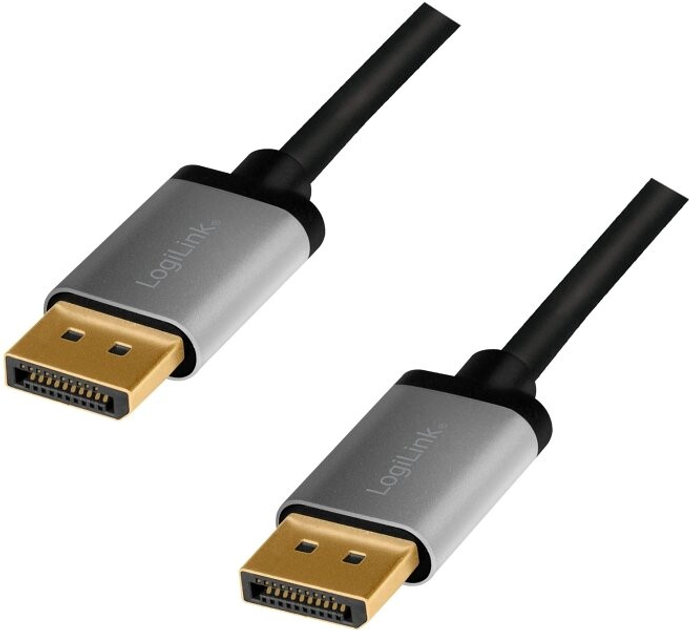 Кабель Logilink DisplayPort – DisplayPort 4K 60 Гц 2 м Aluminium Black (4052792062038) - зображення 1
