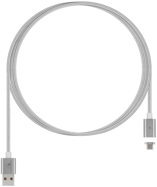 Kabel Maclean Magnetic USB Type-C 1 m Silver (5902211108320) - obraz 2