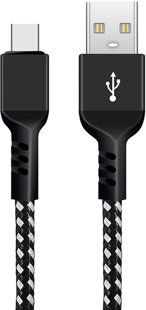 Кабель Maclean USB-A – USB Type-C 2.4A Fast Charge 2 м Black (5902211124498) - зображення 1
