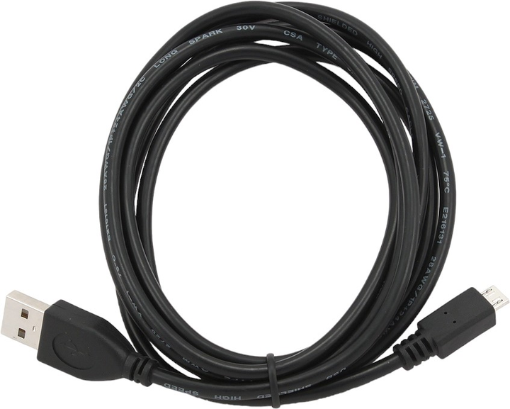 Kabel Gembird micro-USB – USB 2.0 3 m Black (8716309082488) - obraz 1