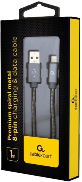 Kabel Gembird USB Type-A 2.0 – Lightning 1 m Grey (8716309106245) - obraz 2
