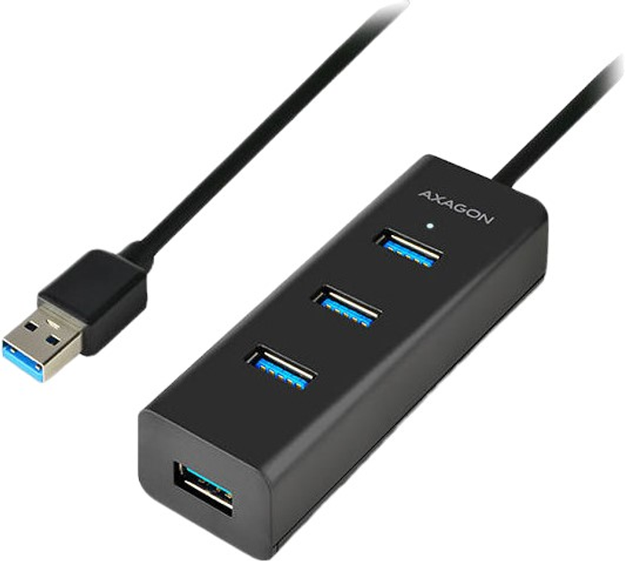 USB-hub Axagon 4-portowy USB 3.2 Gen 1 2 m Black (98595247903532) - obraz 1