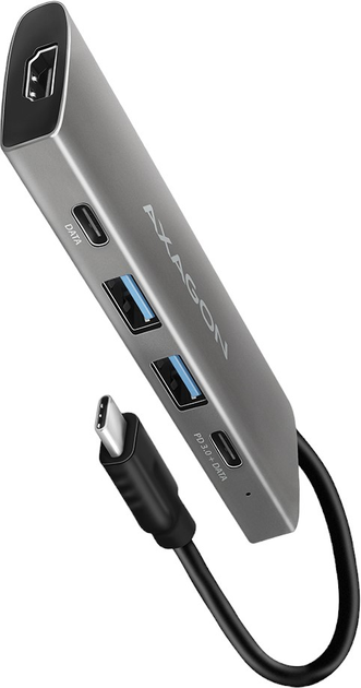 USB-hub Axagon 2 x USB-A + 2 x USB-C + HDMI PD 60W 0.13 m (8595247905444) - obraz 1