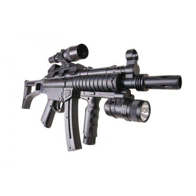 Дитячий Автомат Гвинтівка з Лазерним прицілом та ліхтариком HY017B кульки 6 мм Чорний - зображення 1