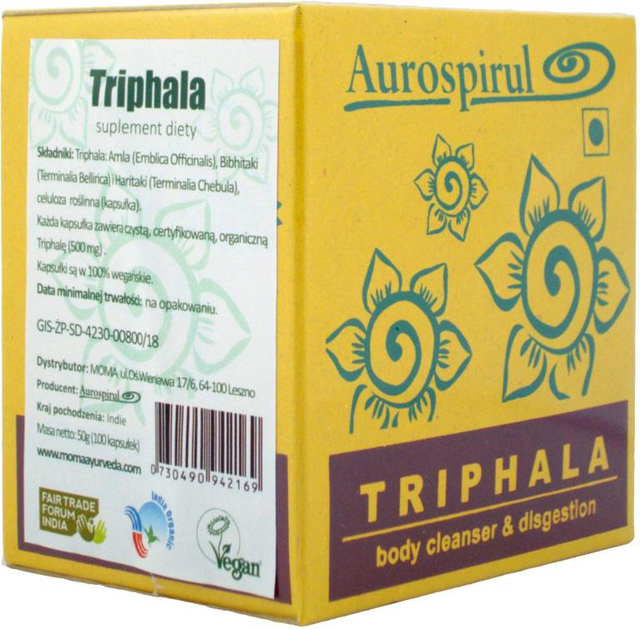 Suplement diety Aurospirul Triphala 100 kapsułek (0730490942176) - obraz 2