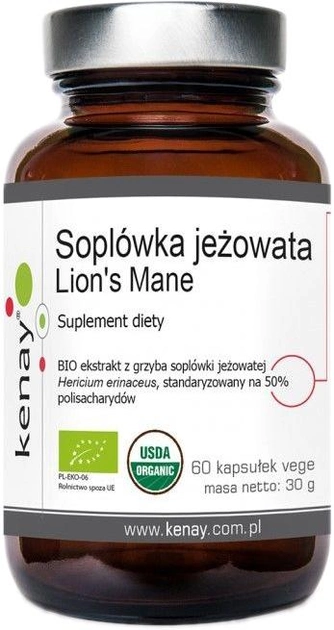 Suplement diety Kenay Soplówka Jeżowata Lions Mane 60 kapsułek (5900672154641) - obraz 1