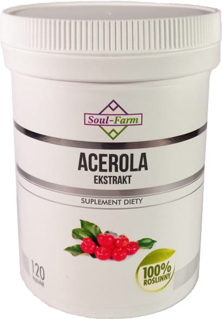 Дієтична добавка Soul Farm Premium Екстракт ацероли 600 мг 120 капсул (5902706732405) - зображення 1