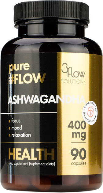 Suplement diety PureFlow Ashwaganda 400 mg 90 kapsułek (5903707544905) - obraz 1