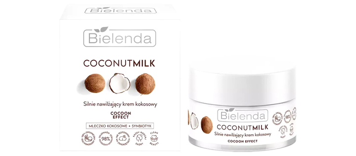 Krem do twarzy nawilżający Bielenda Coconut Milk Cocoon Effect silnie nawilżający 50 ml (5902169047290) - obraz 1