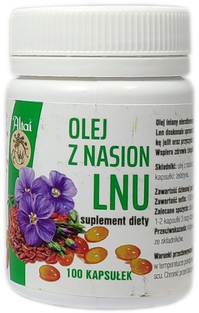 Дієтична добавка Ratownik Altai Лляна олія 100 капсул (5908239793975) - зображення 1