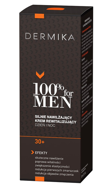 Крем для обличчя Dermika 100% for Men Cream 30+ зволожуючий відновлюючий 50 мл (5902046503017) - зображення 1