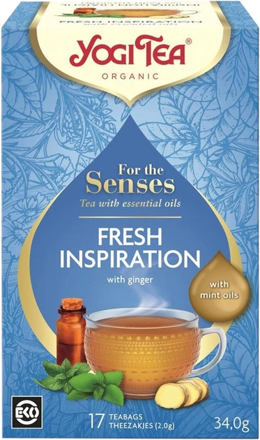 Herbatka ziołowa Yogi Tea Fresh Inspiration Bio 17 x 2 g (4012824405653) - obraz 1