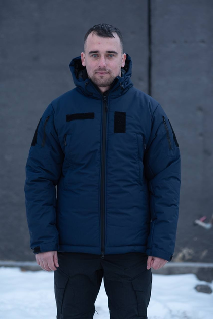 Куртка чоловіча зимова ДСНС Thermo-Loft з липучками під шеврони темно-синій XL - зображення 1
