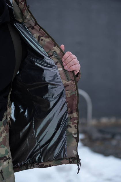 Чоловіча тактична куртка з підкладкою Omni-Heat мультикам з липучками під шеврони M - зображення 2