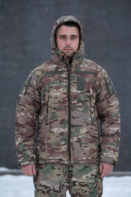 Мужская тактическая куртка с подкладкой Omni-Heat мультикам с липучками под шевроны S - изображение 1