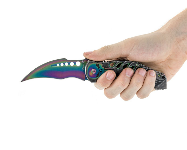 Спасательный Складной Нож для Выживания Joker Spring Assisted Rainbow JKR762 - изображение 2