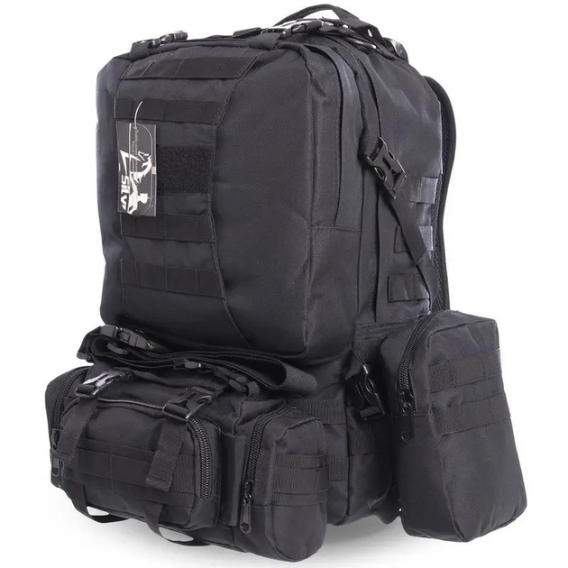 Тактический рюкзак Silver Knight мод 213 40+10 литров черный - изображение 1