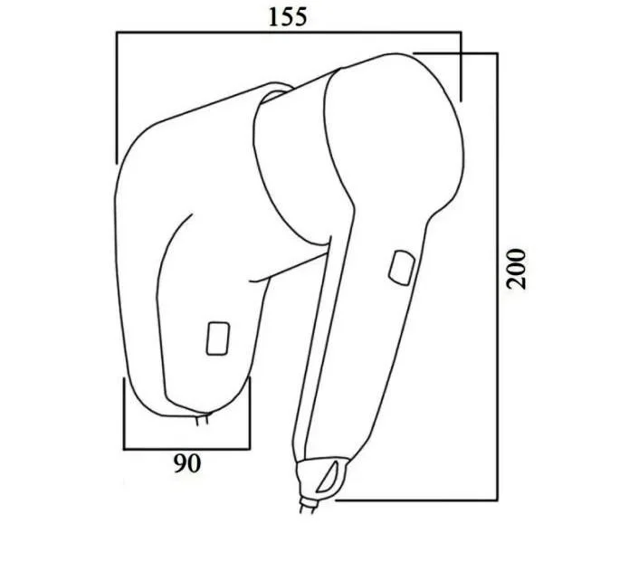 Фен настінний Lidz (WHI)-130.01.91 1000 Вт - зображення 8