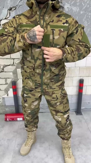 Тактический костюм Soft Shell Double Fleece Multicam S - изображение 9