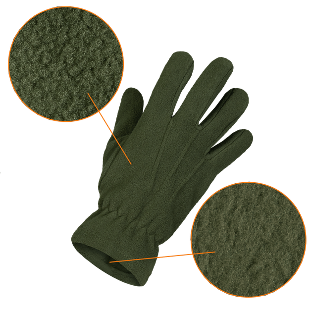 Перчатки тактические флисовые демисезонные для силовых структур Universal Олива (7353) M - изображение 2