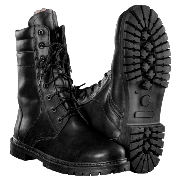 Берцы тактические износостойкие универсальные ботинки для силовых структур LP Натуральный мех Черный 40 (OR.M_3040) - изображение 1