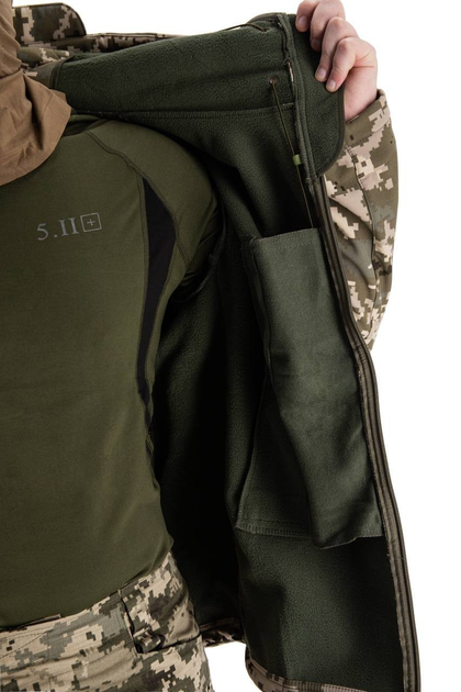 Військова водонепроникна дихаюча тепла тактична фліска-куртка Softshell L(48-50) Піксель - зображення 2