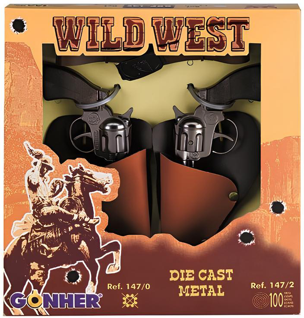 Набір револьверів Gonher Wild West 2 шт (8410982014704) - зображення 1