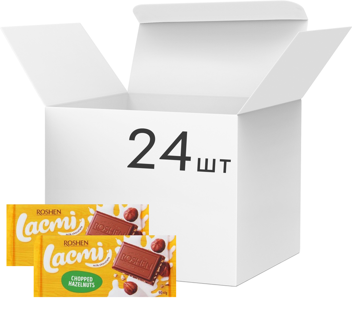 Акція на Упаковка шоколаду Roshen Молочний з подрібненими лісовими горіхами 90 г х 24 шт. від Rozetka