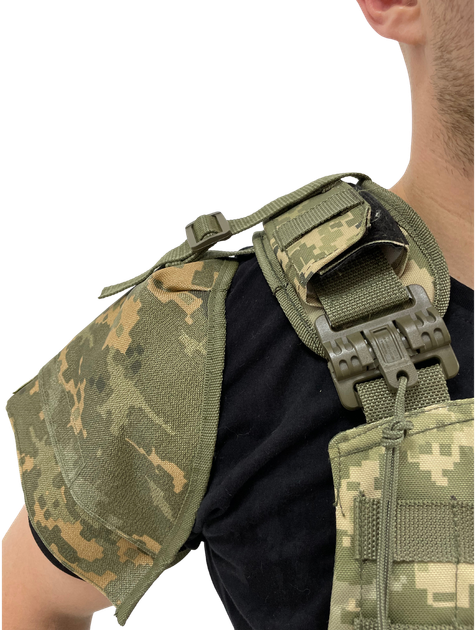 Наплічники тактичні захист плечей до плитоноски Побратим Піксель - зображення 1