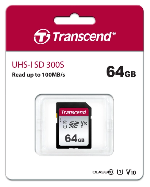 Karta pamięci Transcend 300S SDXC 64GB Class 10 UHS-I U1 V10 (TS64GSDC300S) - obraz 2