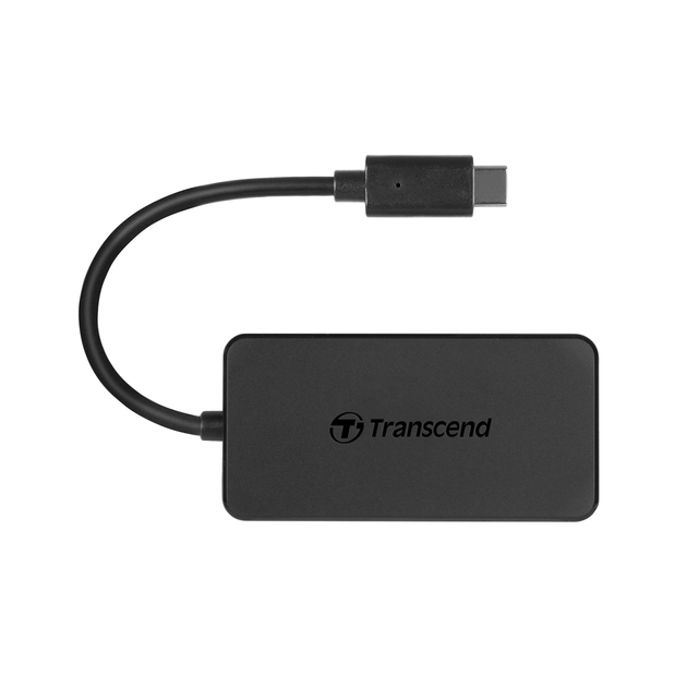 Hub USB Transcend 4-Port USB 3.1 Type-C Czarny (TS-HUB2C) - obraz 1