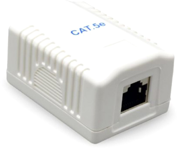 Gniazdo pojedyncze Cablexpert RJ-45, 5E cat, zewnętrzne (NCAC-1U5E-01) - obraz 1